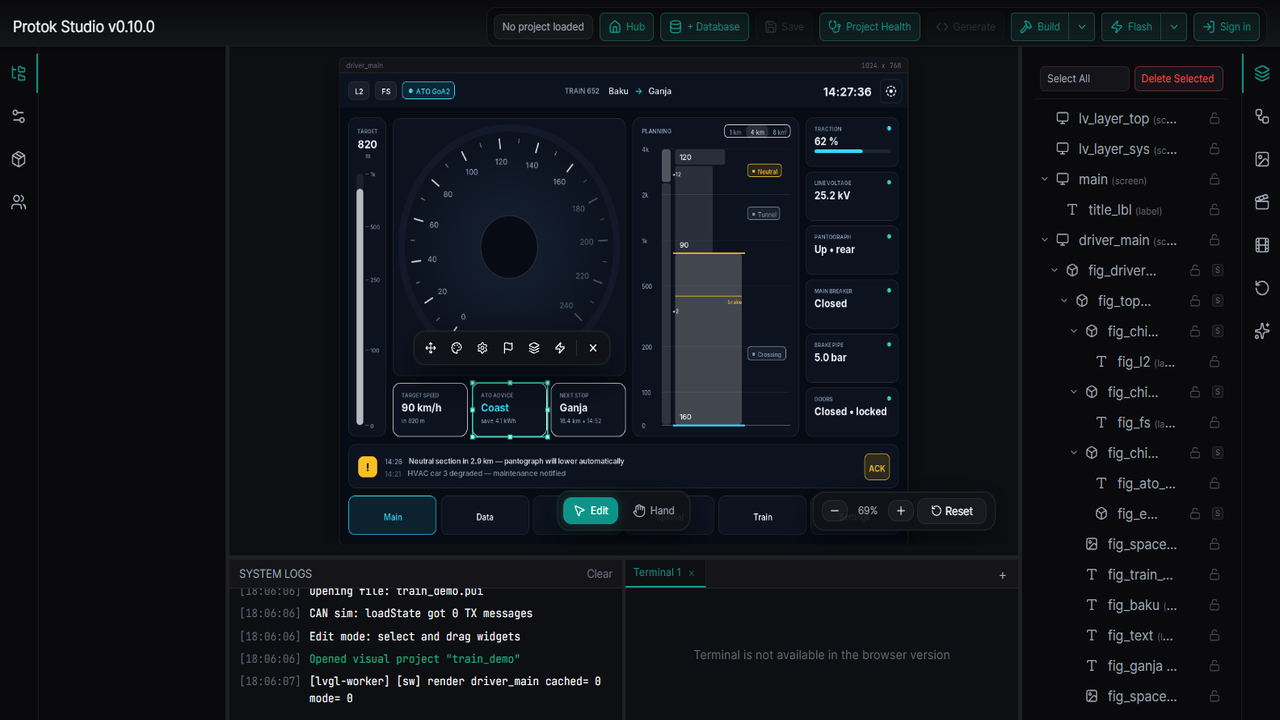 Protok Studio — Build UI
